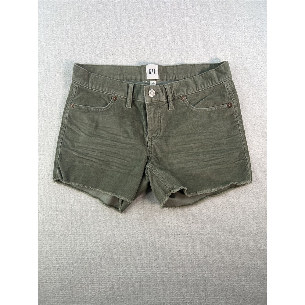 GAP Corduroy Cut Off Shorts Womens Size 4 Green Mid Rise